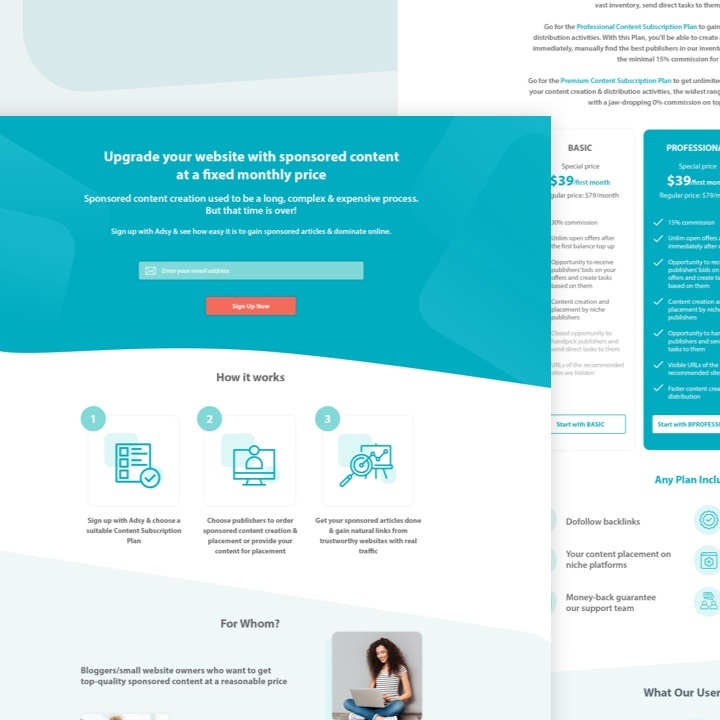 marketing landing page